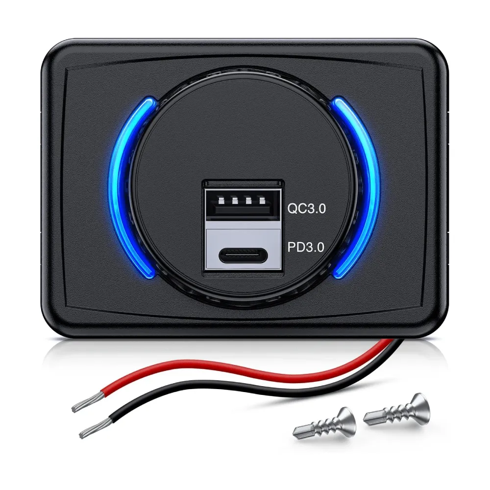 12V 24V PD Type C USB Charger 3A Car Outlet
