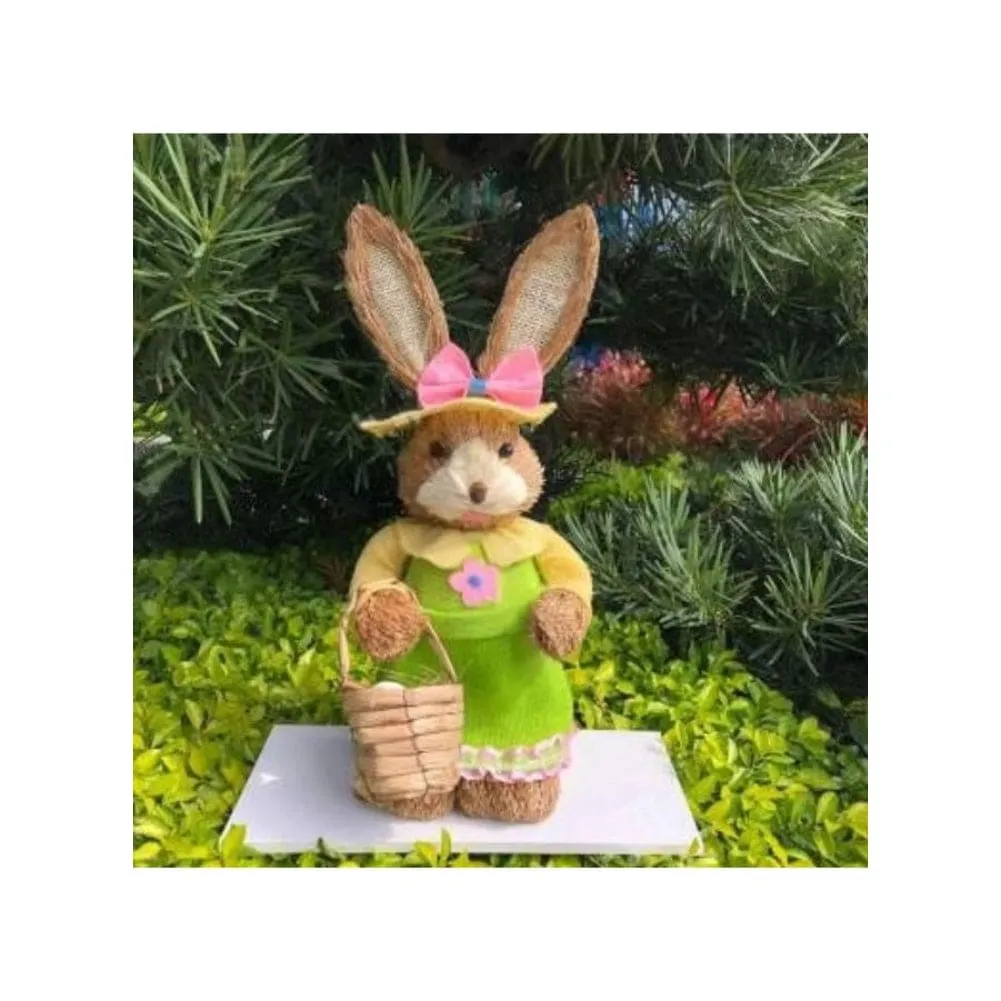 35cm Handmade Straw Rabbit Straw Bunny for Easter Day Artificial Animal Home Furnishing Shop Decoration, Bunny 8
