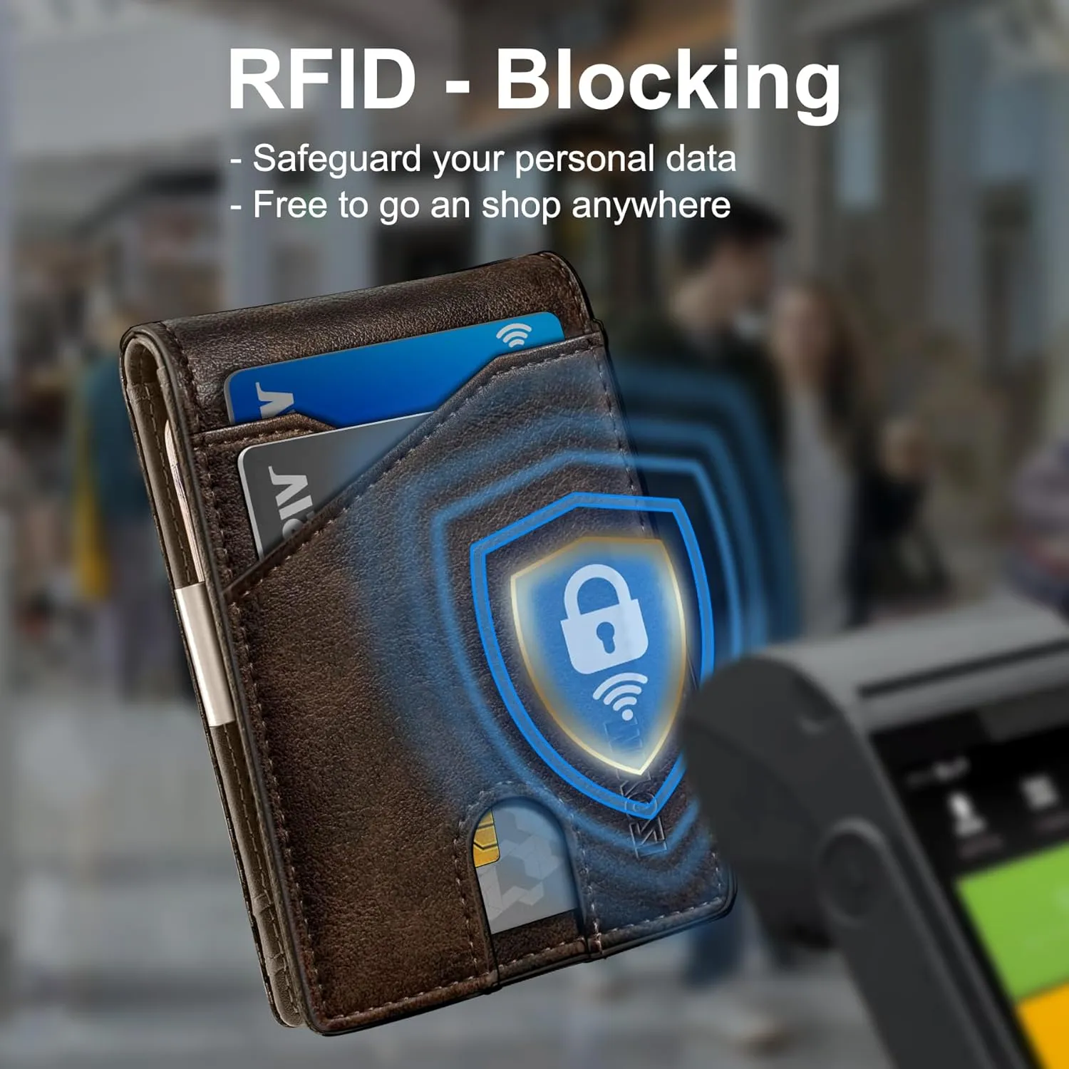 Airtag Wallet for Men,with Money Clip 11 Cards Slim Front Pocket Leather RFID Blocking Wallet with Gift Box