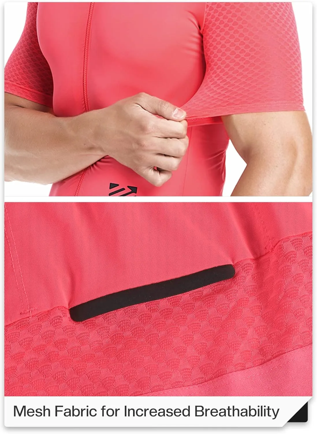 ARSUXEO Pro Cycling Jersey Men Short Sleeves Ultra-Light Road Bike Jersey Cycling Biking Bicycle Shirt