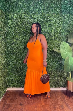 Cami Open Slit Solid Maxi Dress (New Sunkist)