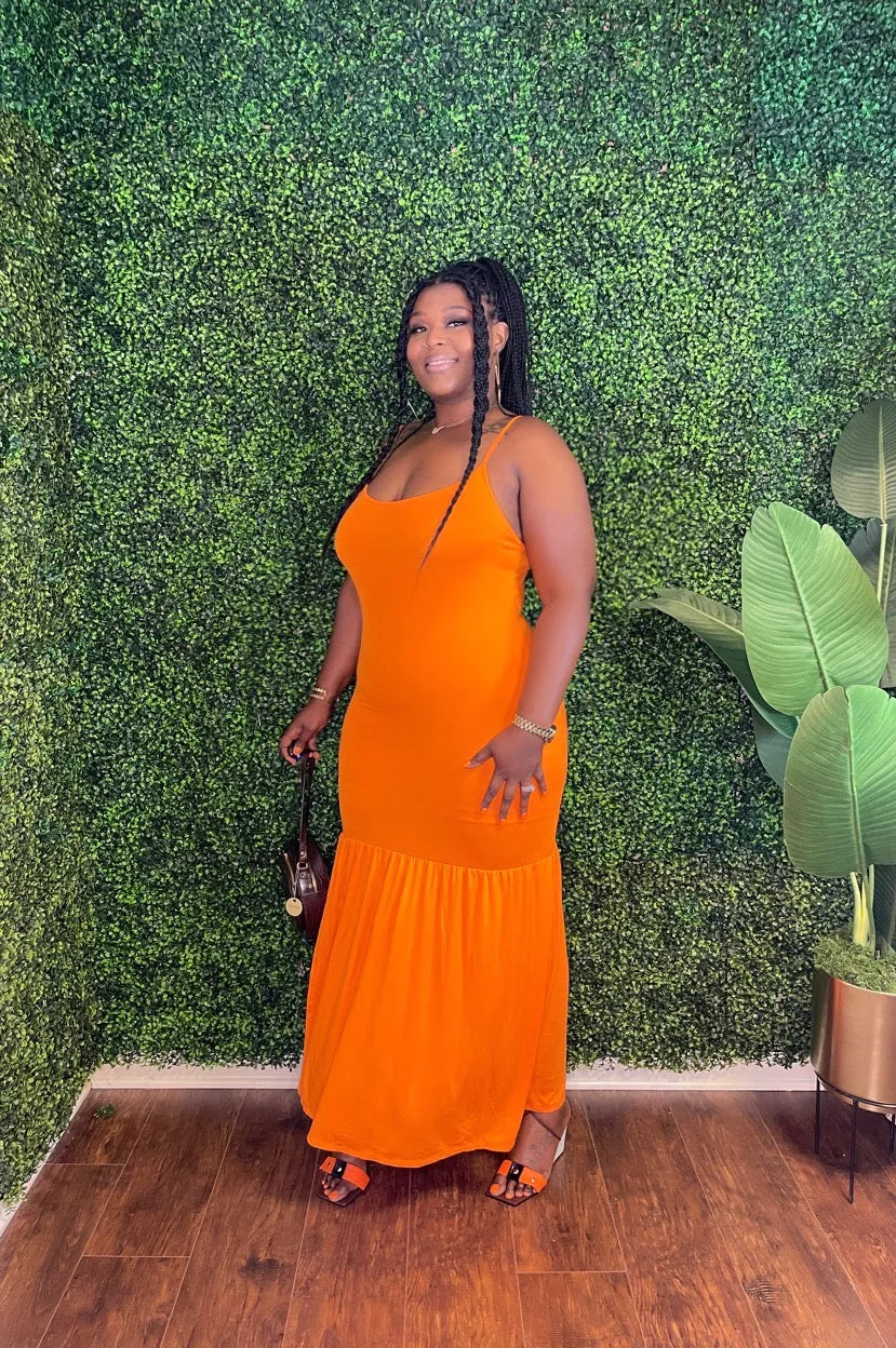 Cami Open Slit Solid Maxi Dress (New Sunkist)