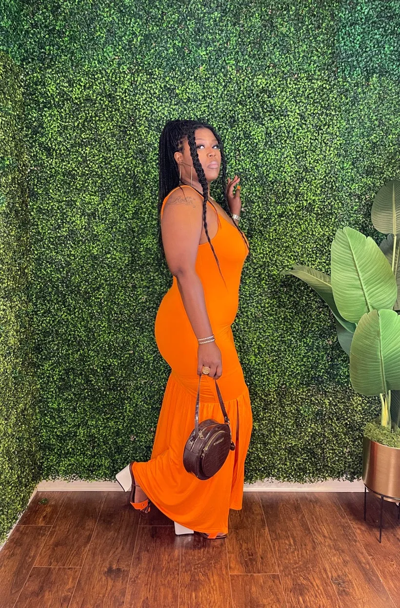 Cami Open Slit Solid Maxi Dress (New Sunkist)