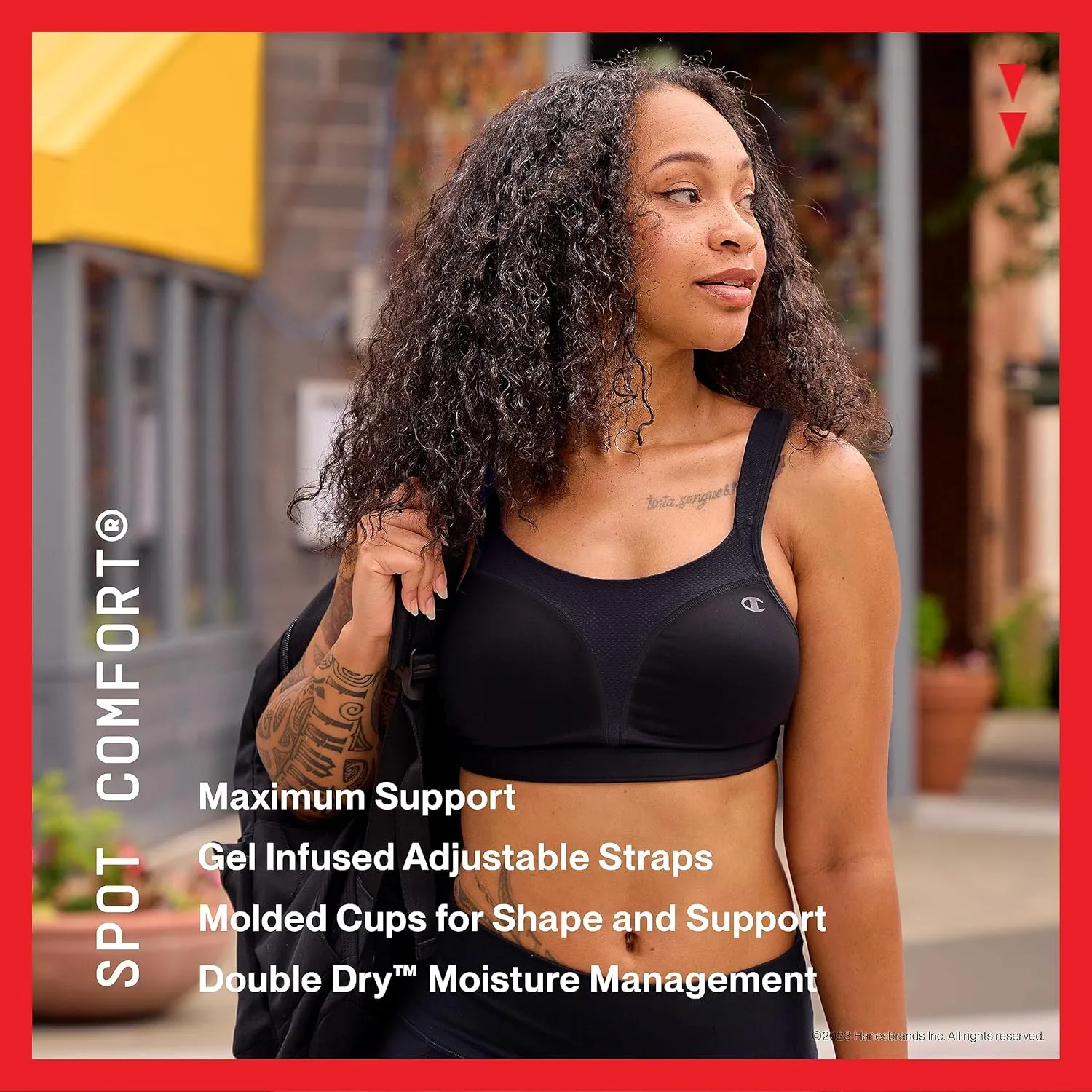 Champion Women's Sports Bra, Spot Comfort, Maximum Support, High-Impact Sports Bra for Women