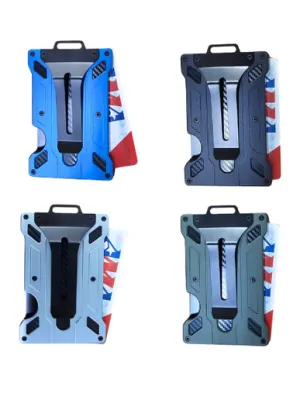 Charge Card  Holder  I.D.  Belt Clip  Rfid Metal Mens Razidbc