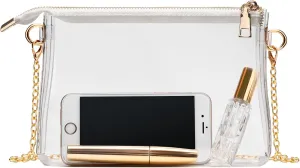 Clear Purse for Women - Stadium Approved Small Crossbody Bag with Zipper, Clear Stadium Bag for Concerts, Sports