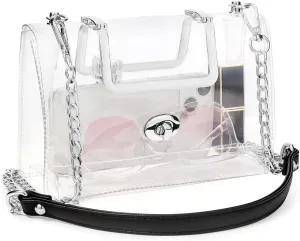 Clear Purse for Women - Stadium Approved Small Crossbody Bag with Zipper, Clear Stadium Bag for Concerts, Sports