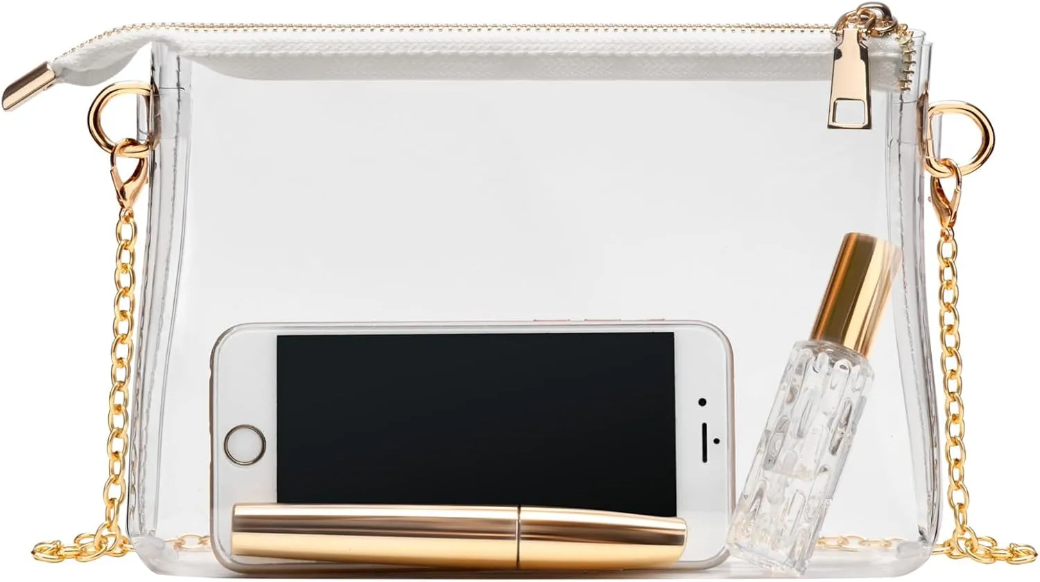 Clear Purse for Women - Stadium Approved Small Crossbody Bag with Zipper, Clear Stadium Bag for Concerts, Sports