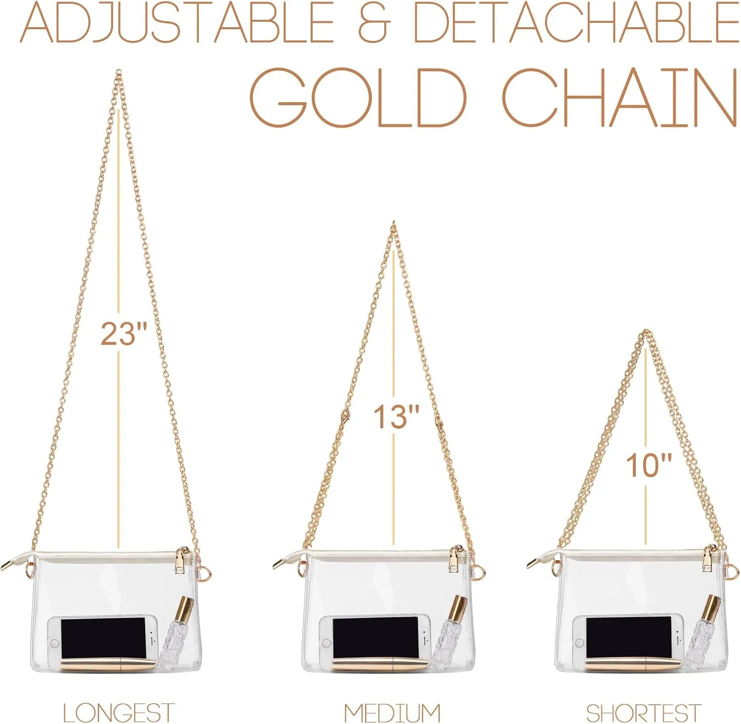 Clear Purse for Women - Stadium Approved Small Crossbody Bag with Zipper, Clear Stadium Bag for Concerts, Sports