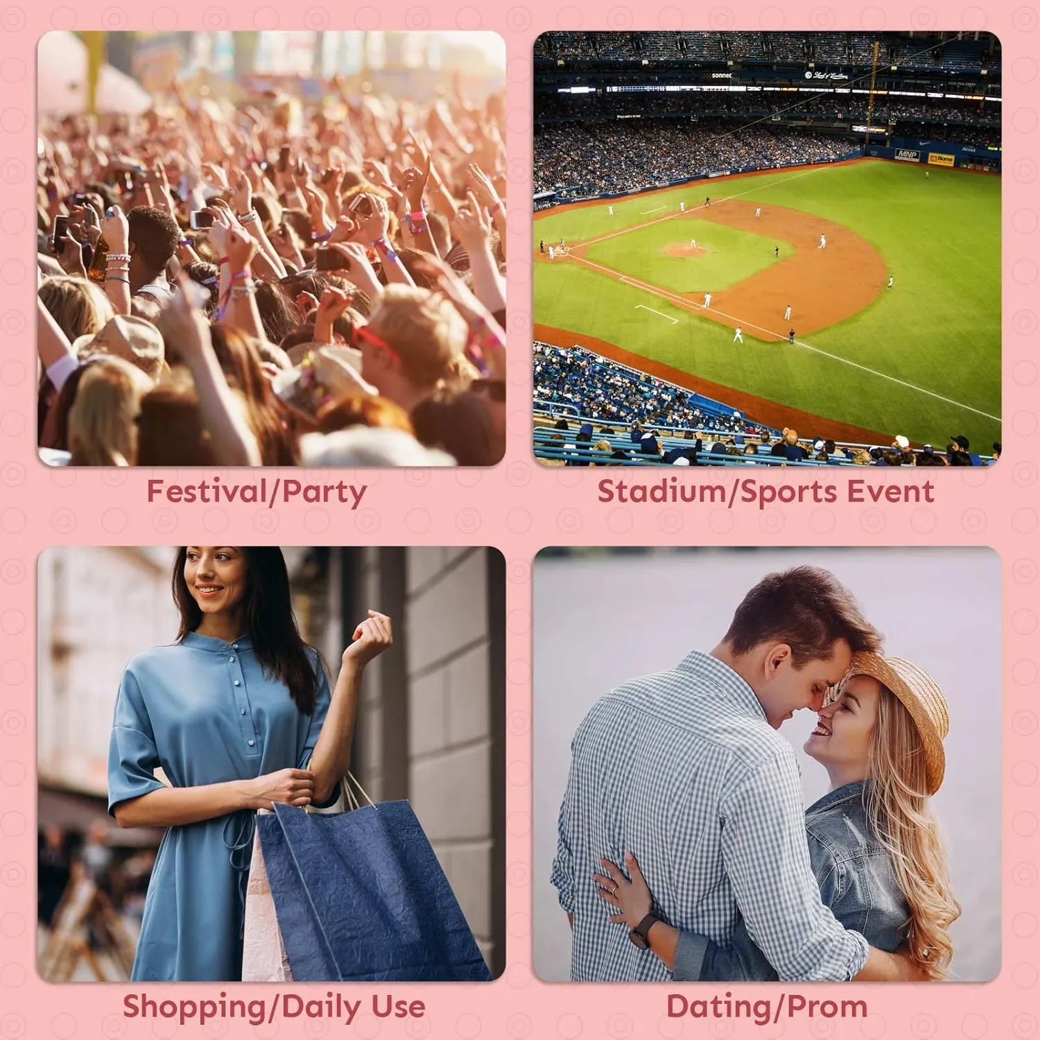 Clear Purse for Women - Stadium Approved Small Crossbody Bag with Zipper, Clear Stadium Bag for Concerts, Sports