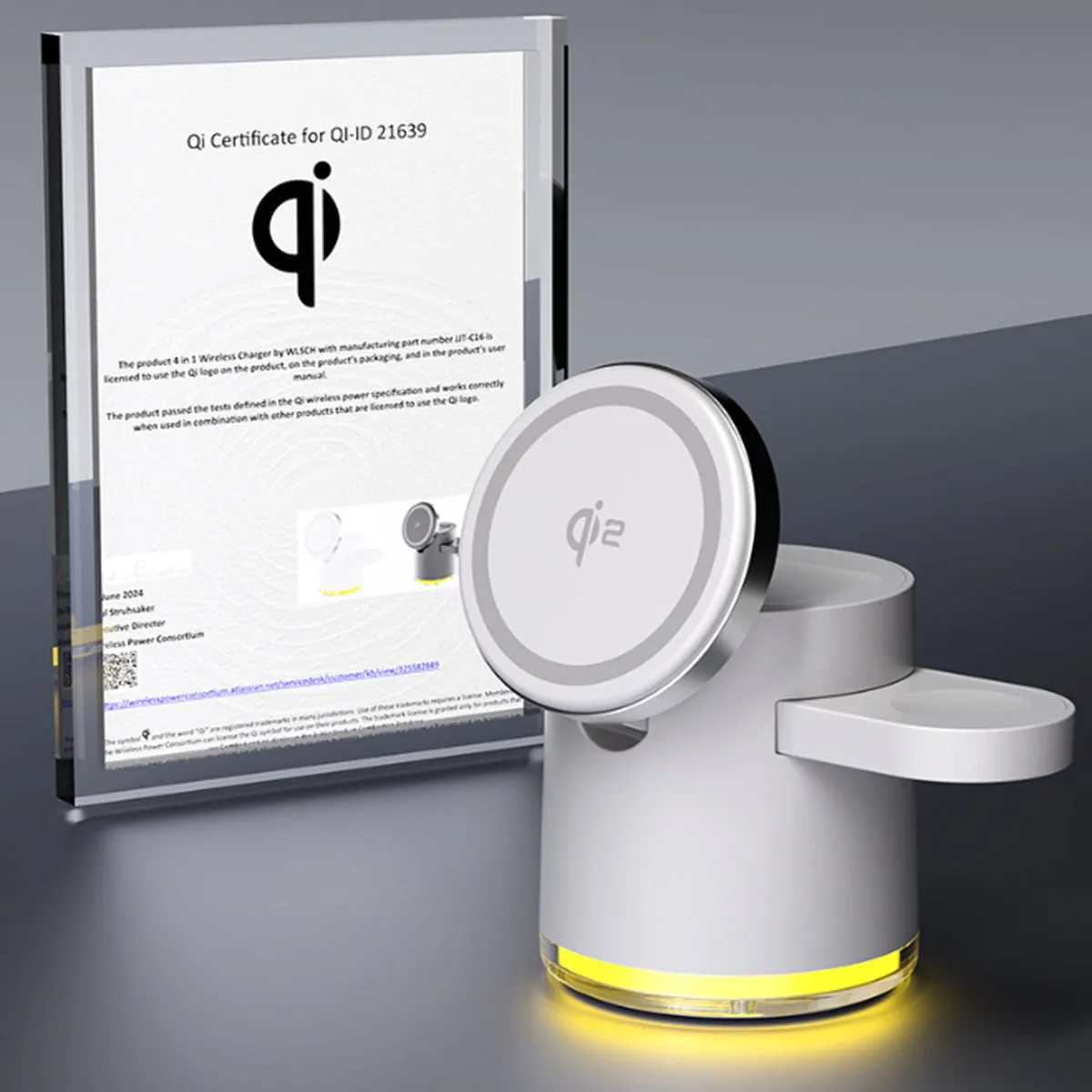 CLINGOMATIC Charging Station 3 In 1 Wireless Charger Stand With Halo Light