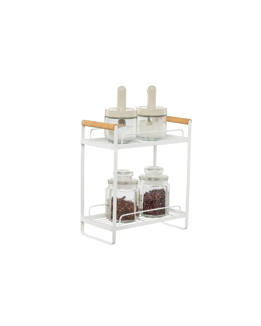 Compact 2-Tier Countertop Muti-Purpose Organizer Rack | 10 x 5 x 11 inches