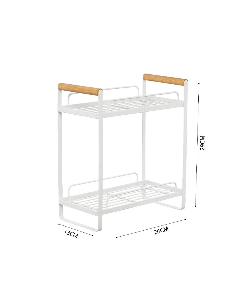 Compact 2-Tier Countertop Muti-Purpose Organizer Rack | 10 x 5 x 11 inches