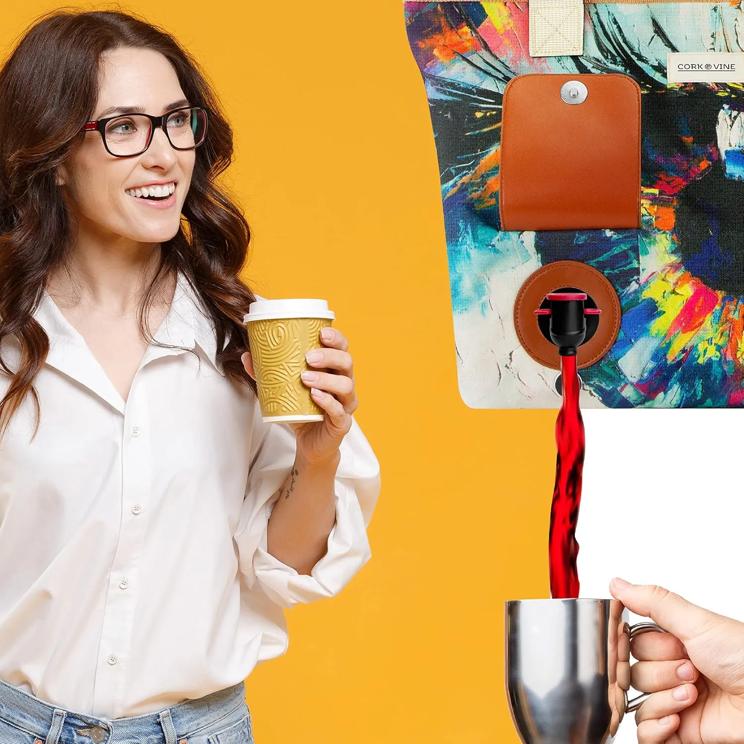 CORK & VINE Wine Tote Bag, Insulated Leakproof Wine Cooler Bag with Nautical Rope Strap | 3x 1.5 Liters Beverage Bag Included