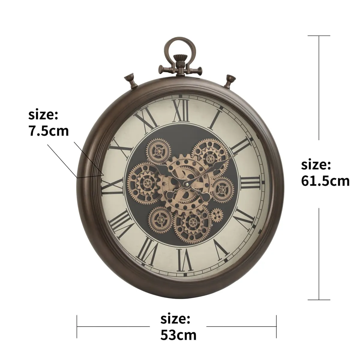 Crawford Vintage Metal Wall Clock (21 inches)