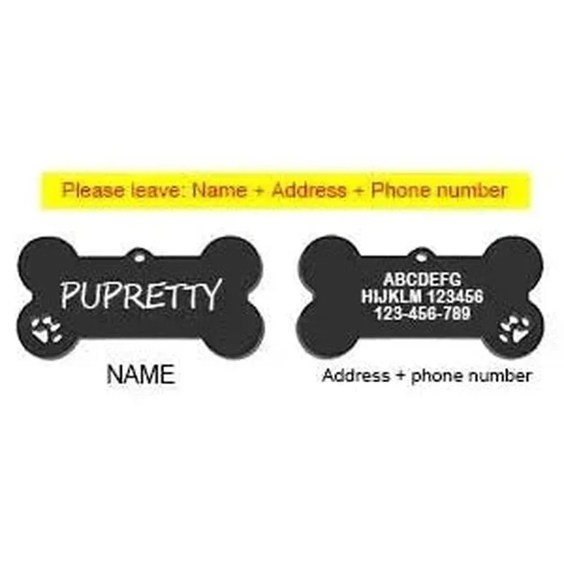 Custom Engraved Bone Shaped Pet ID Tag