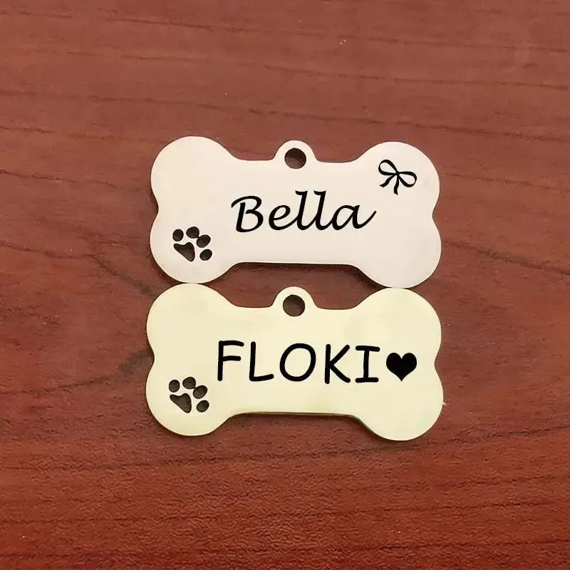Custom Engraved Bone Shaped Pet ID Tag