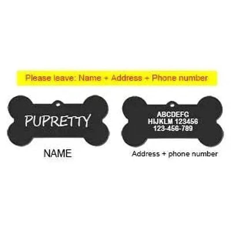 Custom Engraved Bone Shaped Pet ID Tag
