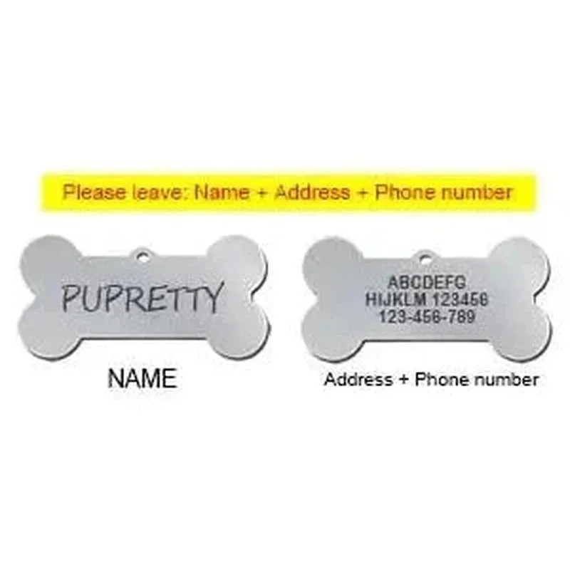 Custom Engraved Bone Shaped Pet ID Tag