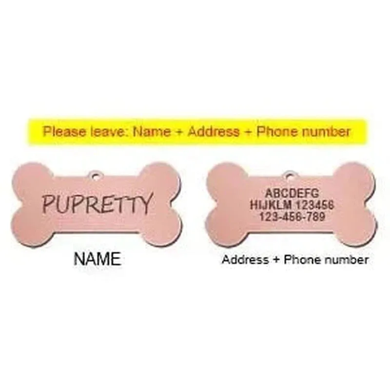Custom Engraved Bone Shaped Pet ID Tag