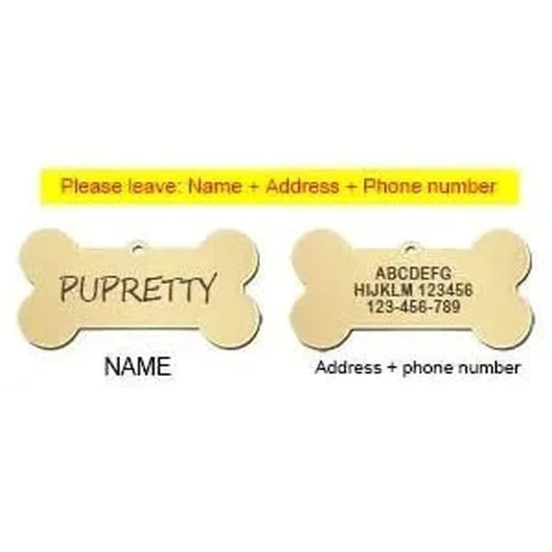 Custom Engraved Bone Shaped Pet ID Tag