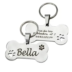 Custom Engraved Bone Shaped Pet ID Tag