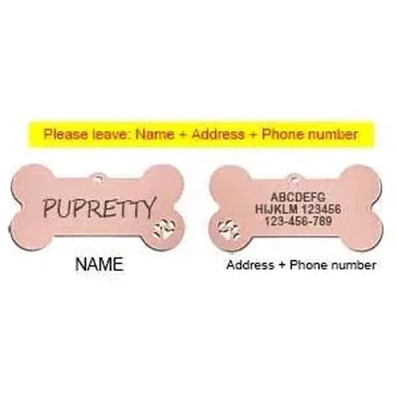 Custom Engraved Bone Shaped Pet ID Tag
