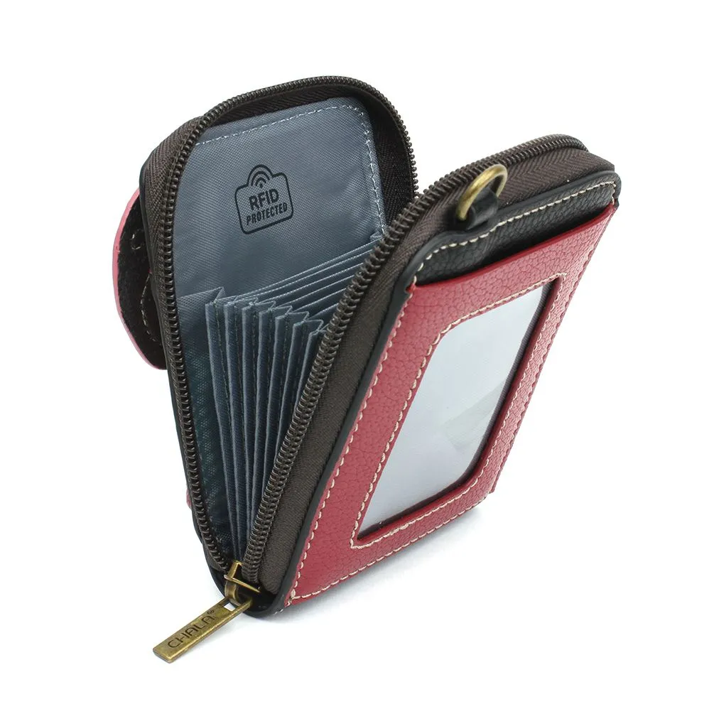 Cute-C - Credit Card Holder / Wallet Wristlet - Red Rose