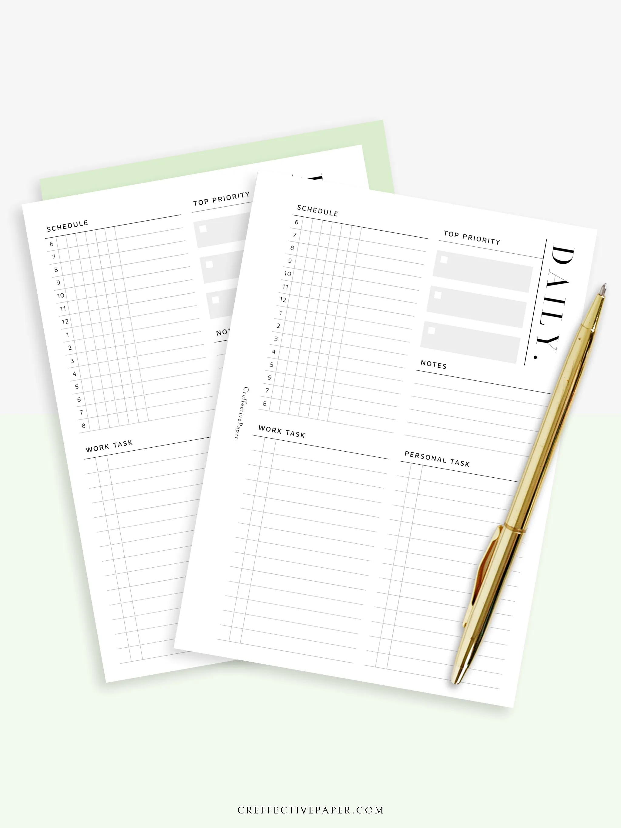 D114 | Daily Schedule Planner, Work & Personal Task Ver.