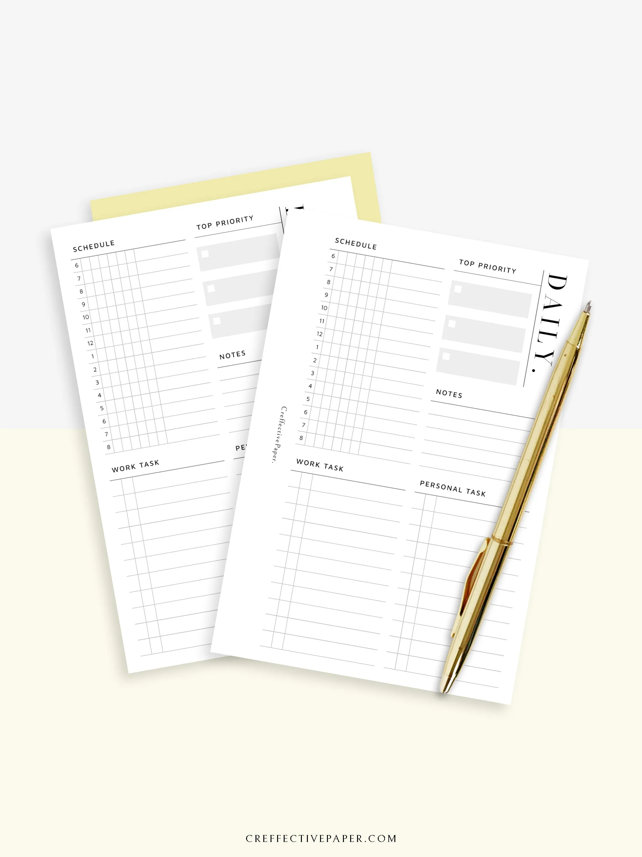 D114 | Daily Schedule Planner, Work & Personal Task Ver.