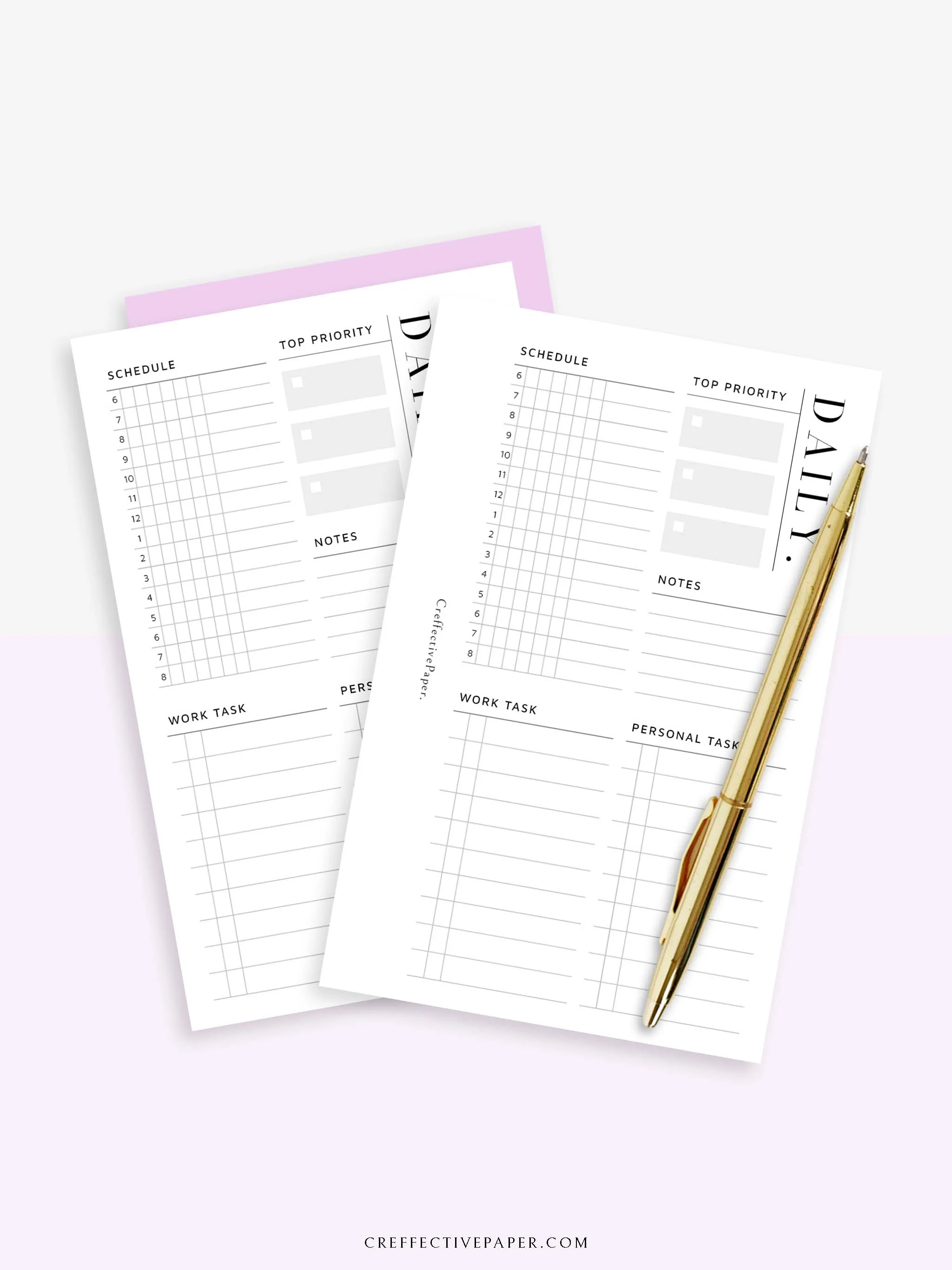 D114 | Daily Schedule Planner, Work & Personal Task Ver.