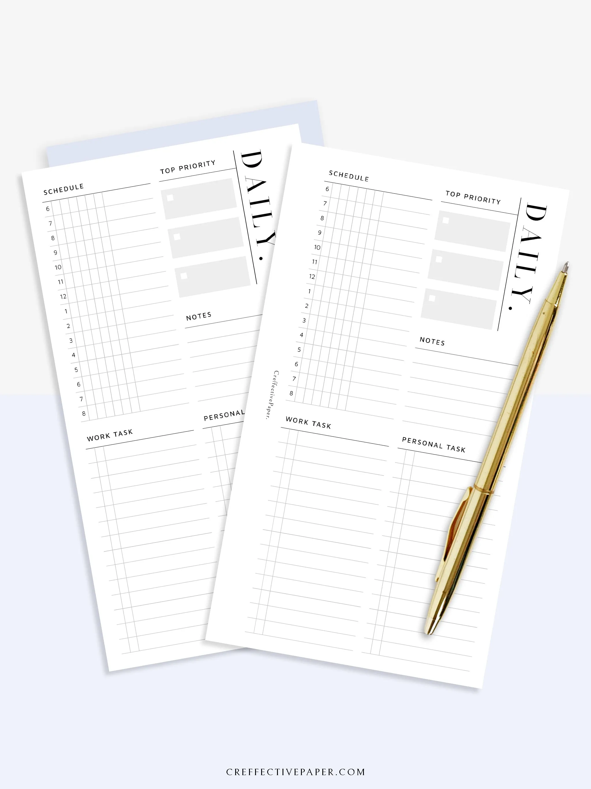 D114 | Daily Schedule Planner, Work & Personal Task Ver.