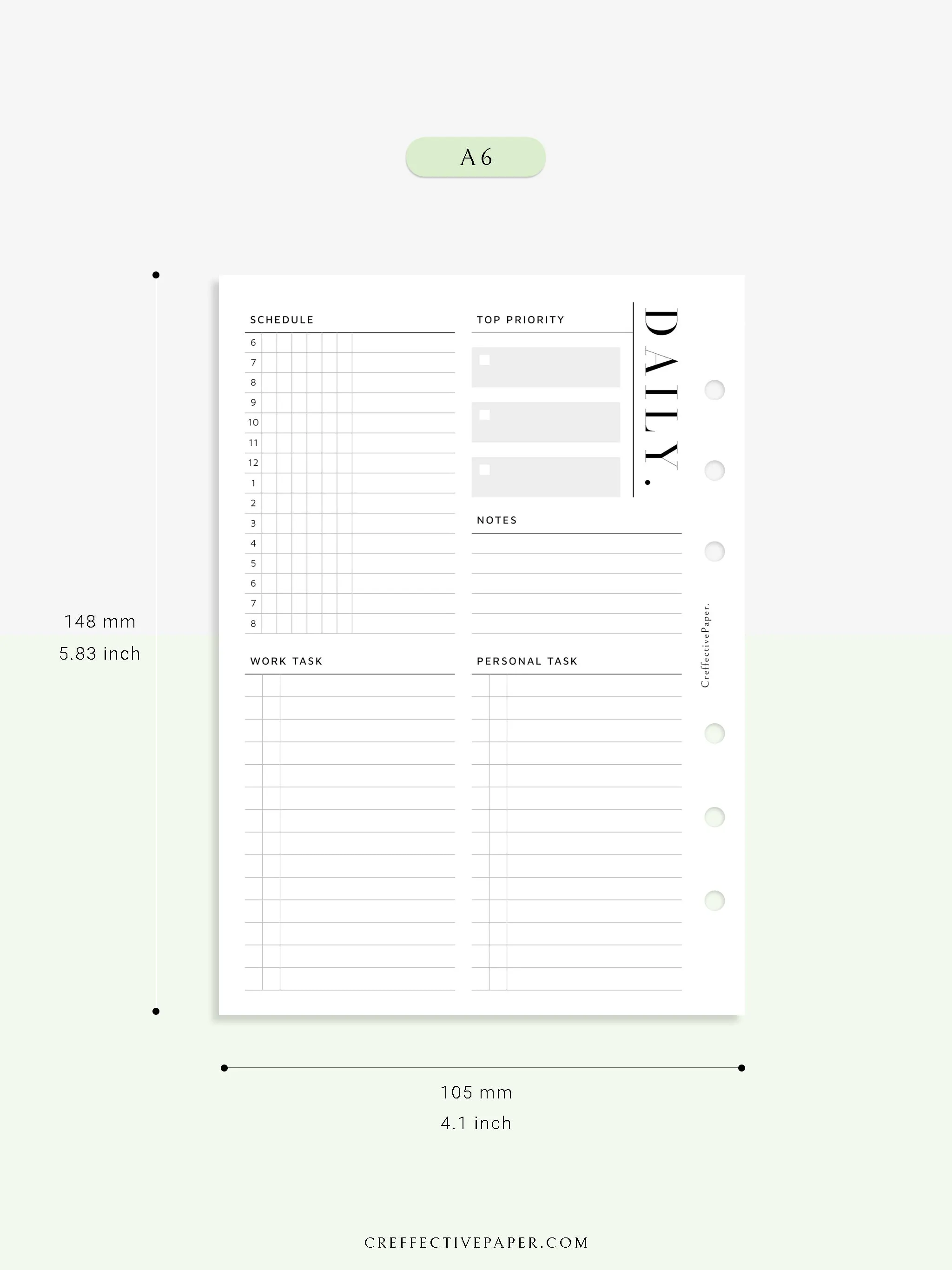 D114 | Daily Schedule Planner, Work & Personal Task Ver.