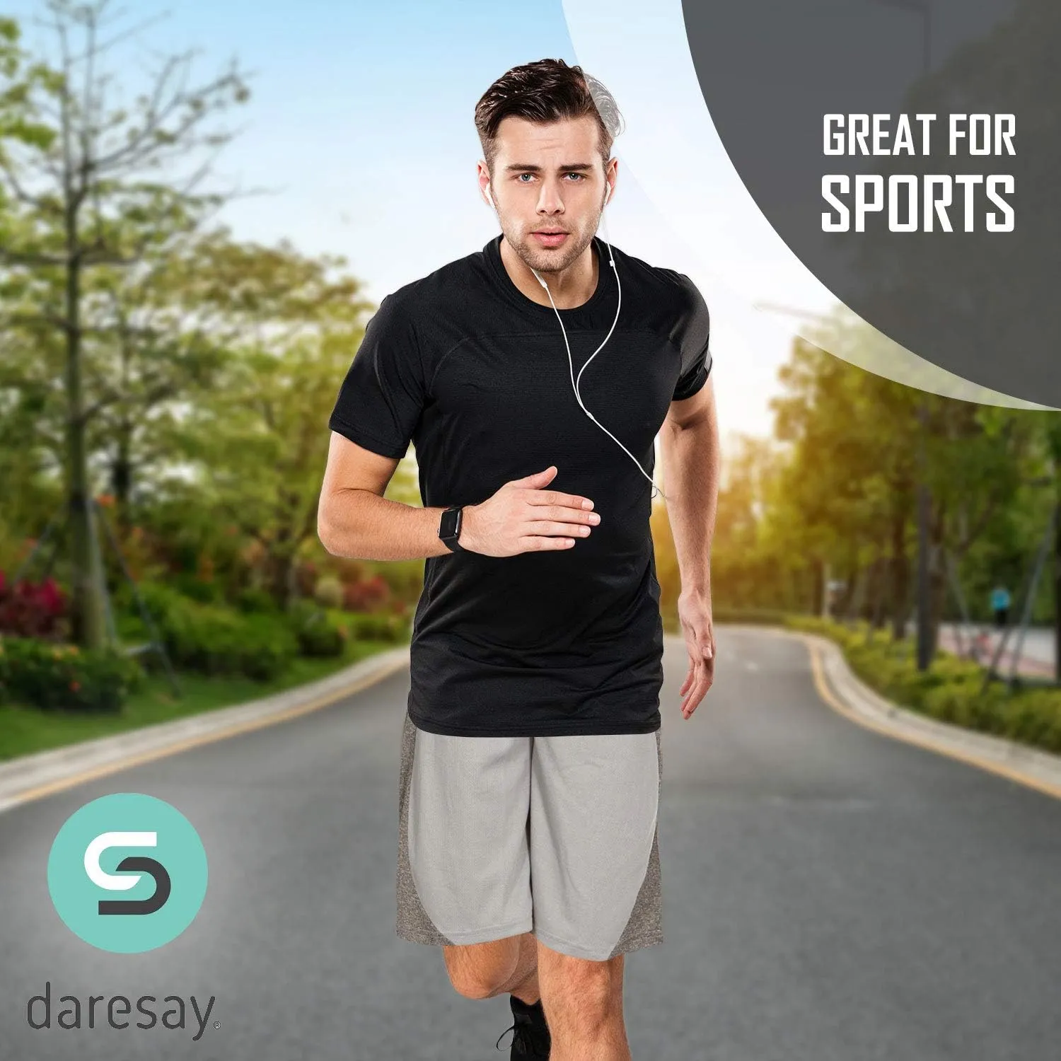 DARESAY Mens Athletic Shorts with Pockets, Workout Active Performance Shorts - 5 Pack