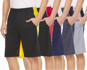 DARESAY Mens Athletic Shorts with Pockets, Workout Active Performance Shorts - 5 Pack