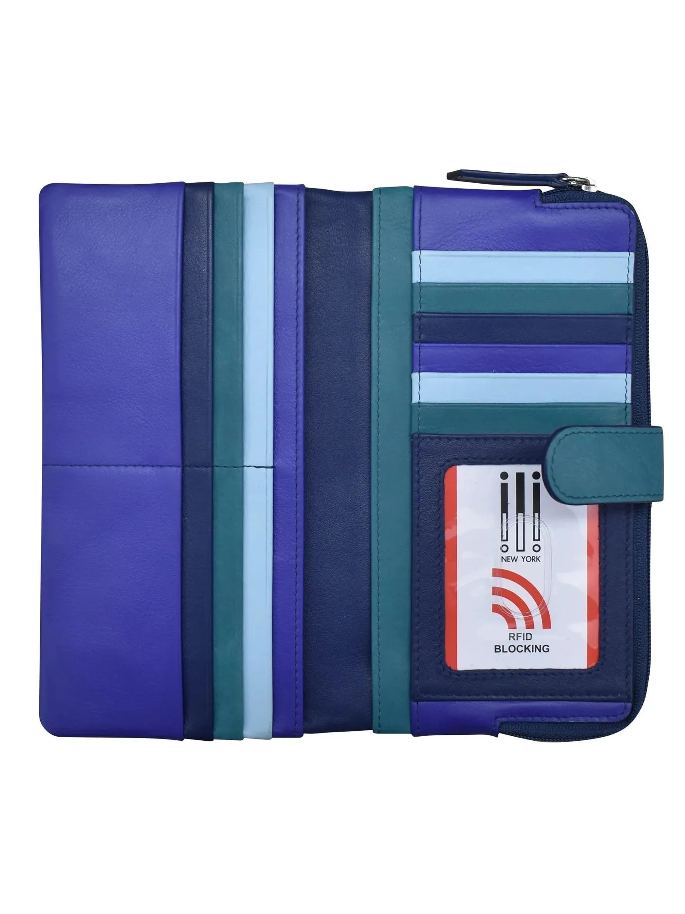 Denim Multi-Smart Phone -Rfid Leather Wallet