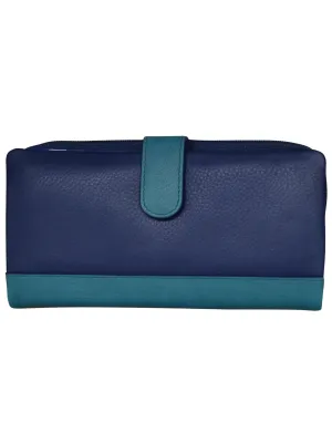Denim Multi-Smart Phone -Rfid Leather Wallet