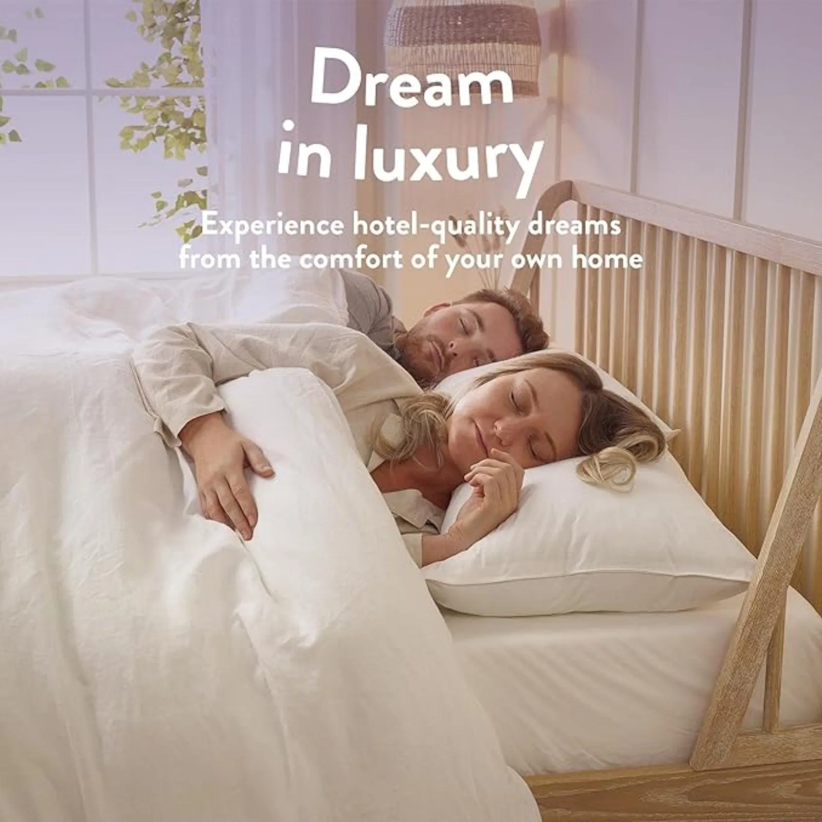 Duck Feather Pillow Pair Designed for Back and Side Sleepers – Microfibre