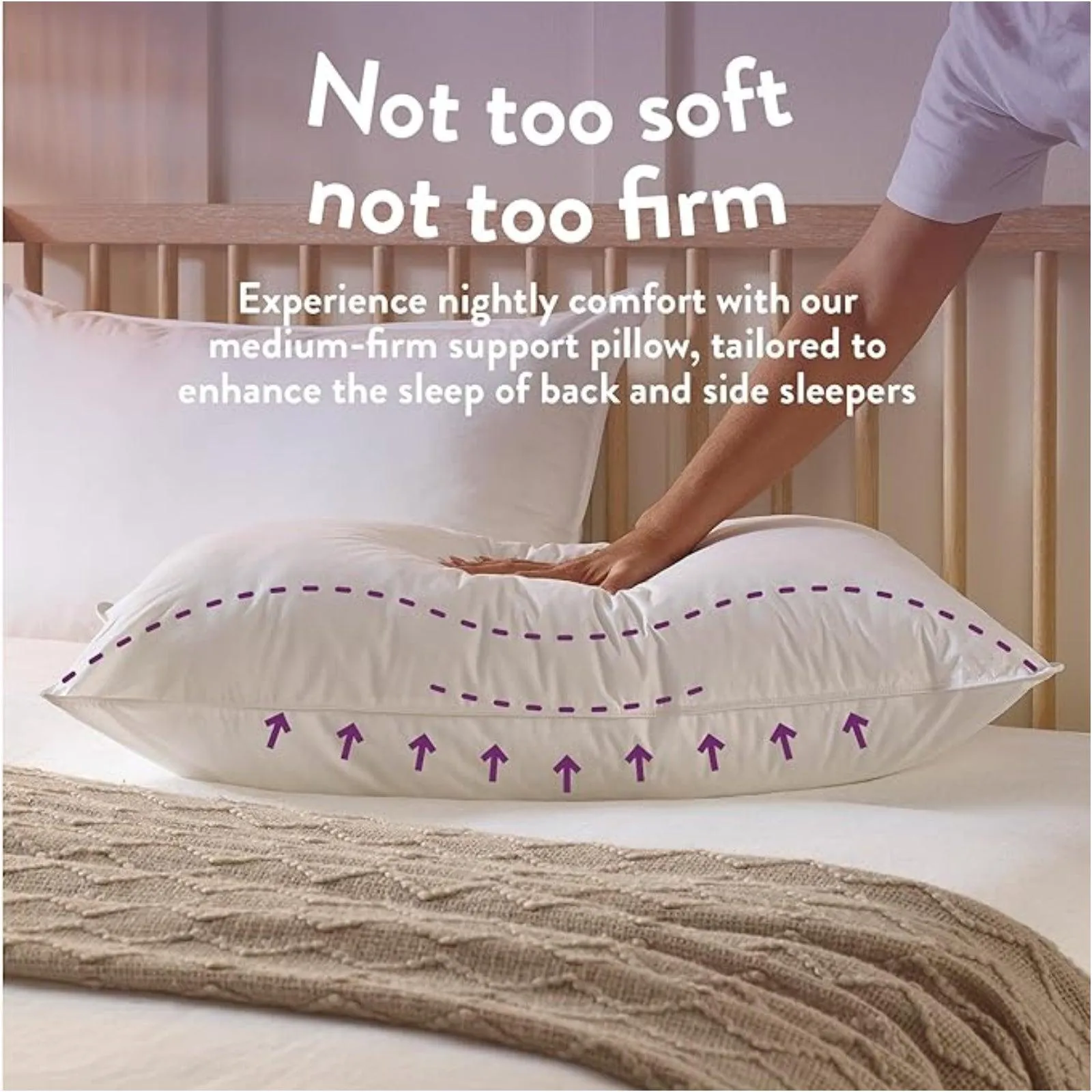 Duck Feather Pillow Pair Designed for Back and Side Sleepers – Microfibre