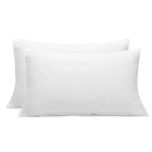 Duck Feather Pillow Pair Designed for Back and Side Sleepers – Microfibre