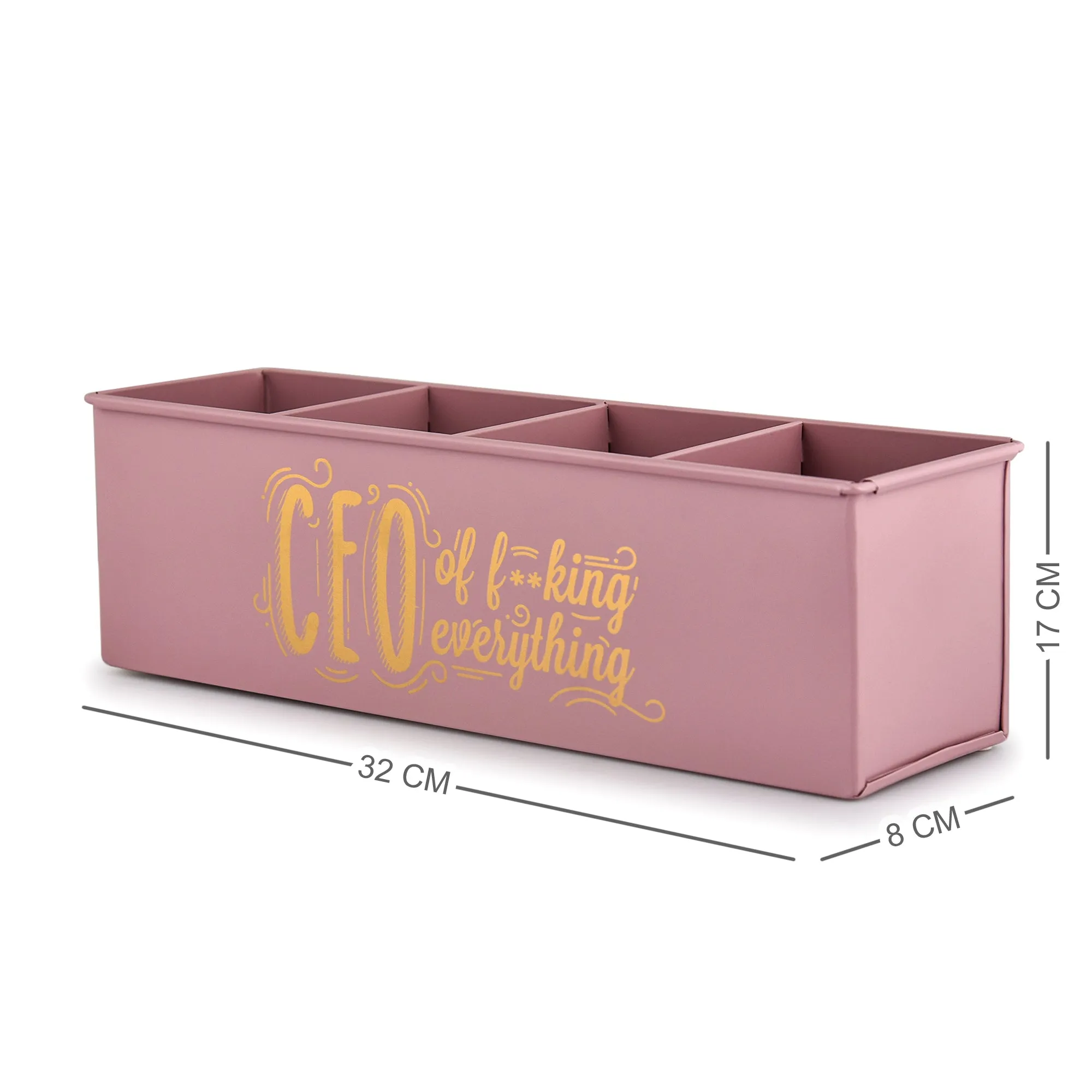 Elan CEO All In One Multifunctional Office Supplies Desk Organizer- Mauve