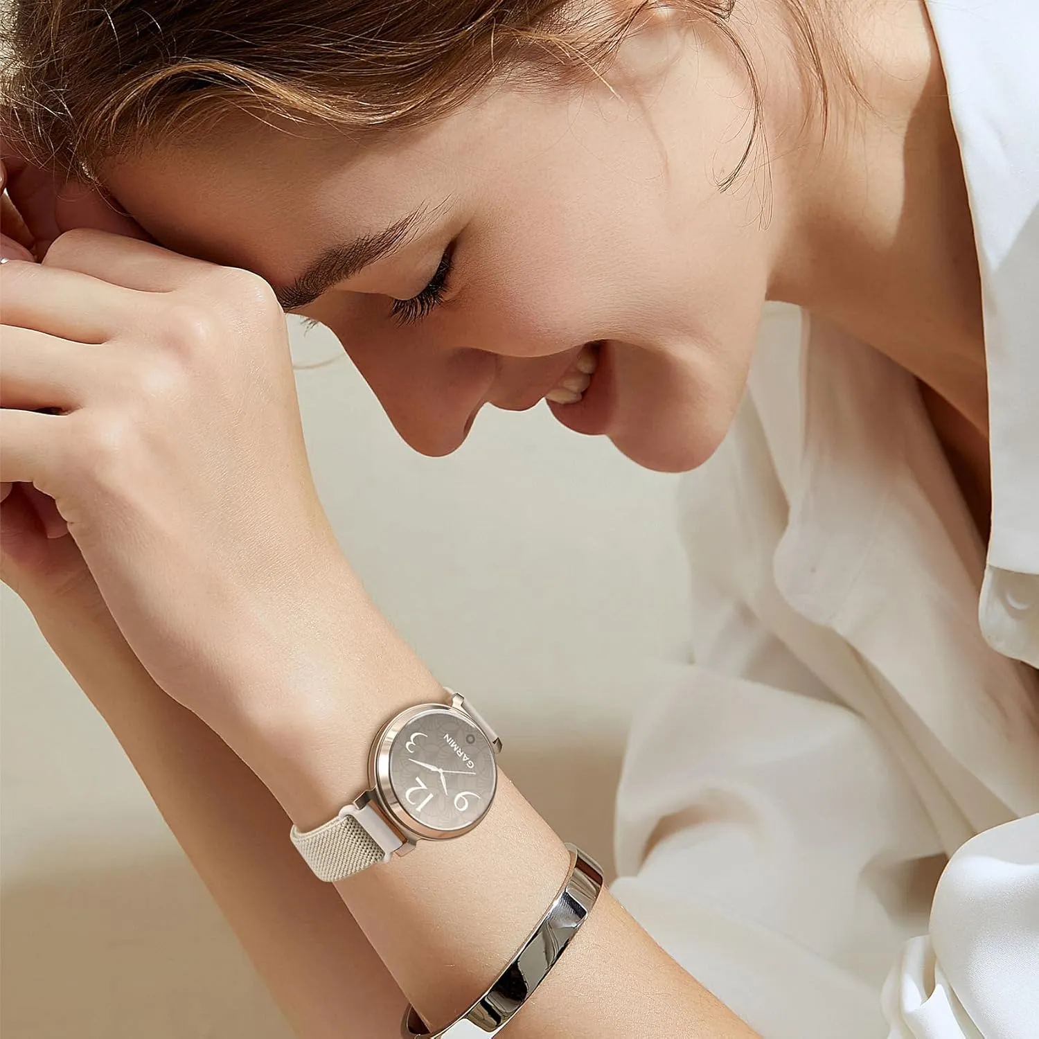 Elastic Nylon Bands Compatible with Garmin Lily 2, 14mm Stretchy Nylon 2 Pack Soft Loop Straps Quick Release Replacement Adjustable Wristband for Lily 2 Classic/Active Smart Watch Accessory for Women