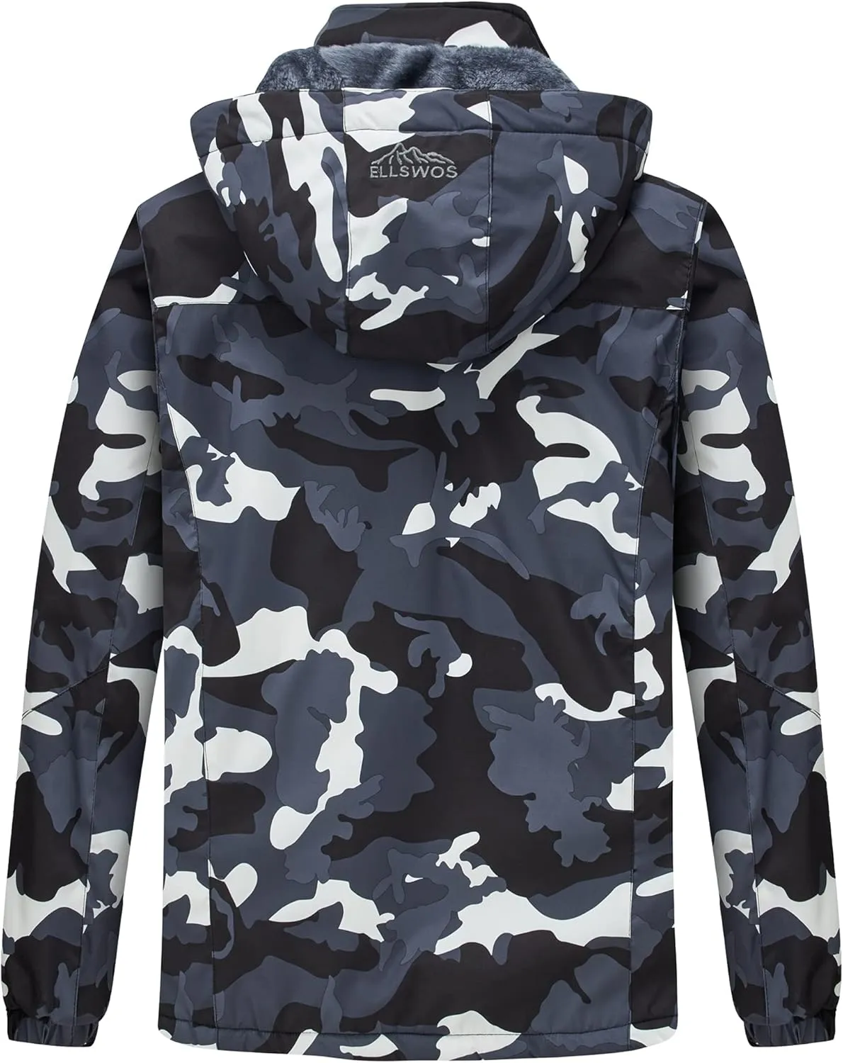 ELLSWOS Men's Waterproof Ski Jacket Winter Snow Coat Warm Hooded Raincoat Windproof Windbreakers