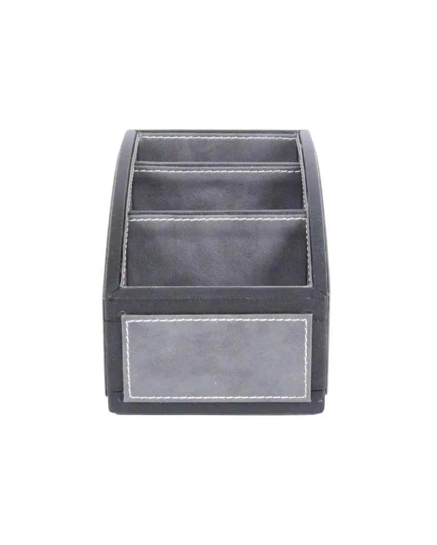 Exquisite Organizer 3 Compartments Two Tone Curve Remote Holder | 7 x 5 x 5 inches