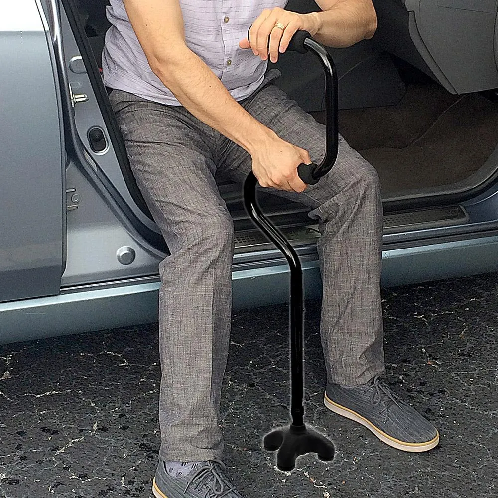 EZ Get-Up From Seat Cane: Extra Grip w/ SafeTBase Tip