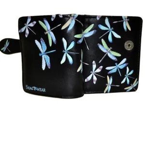 Flying Dragonflies in Black Small Wallet
