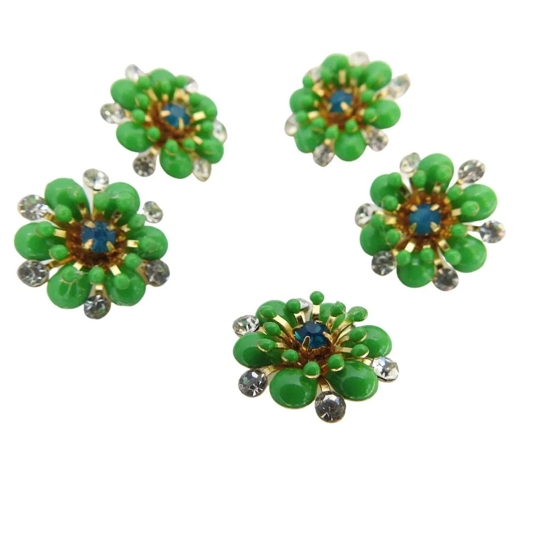 Green Flower Decorative Buttons