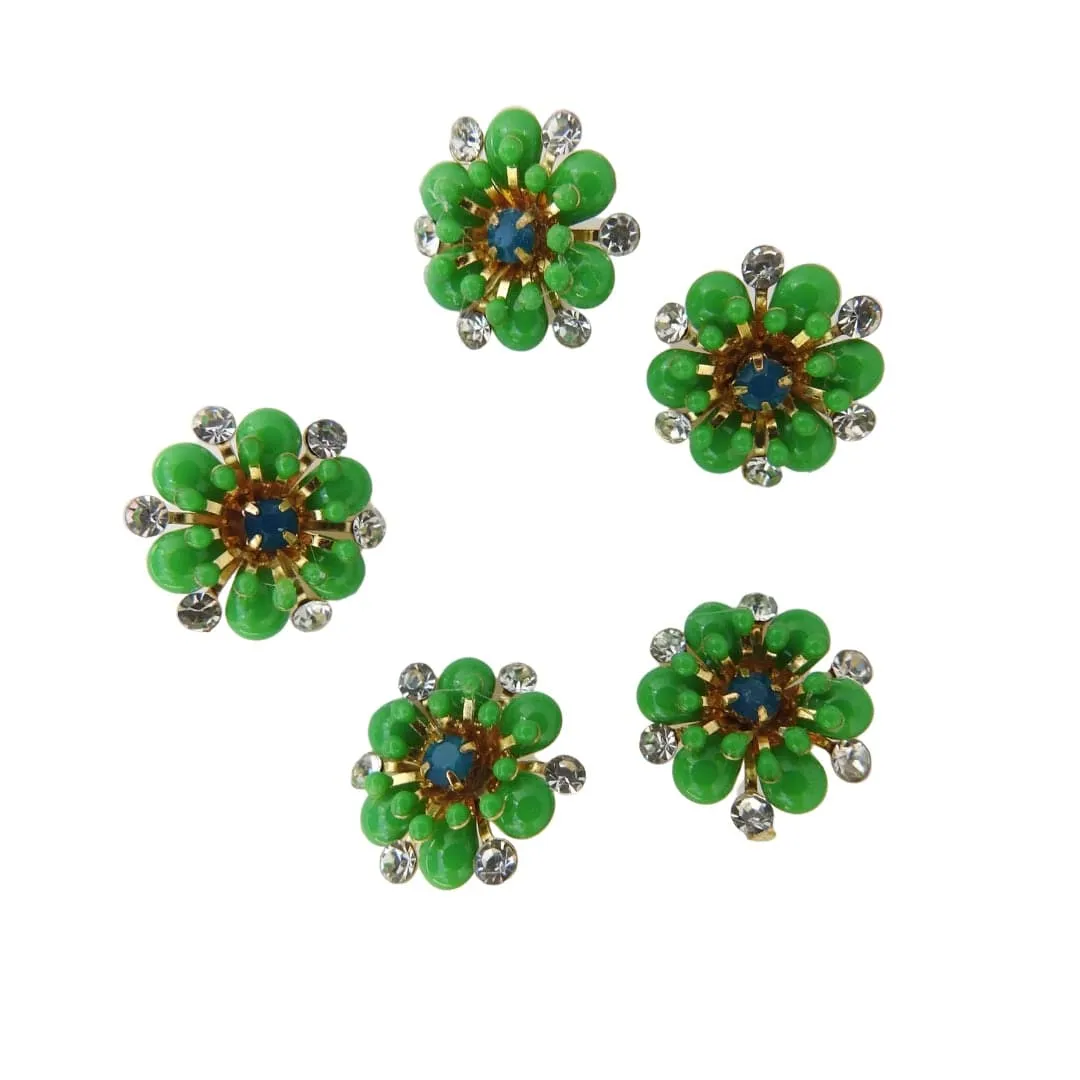 Green Flower Decorative Buttons