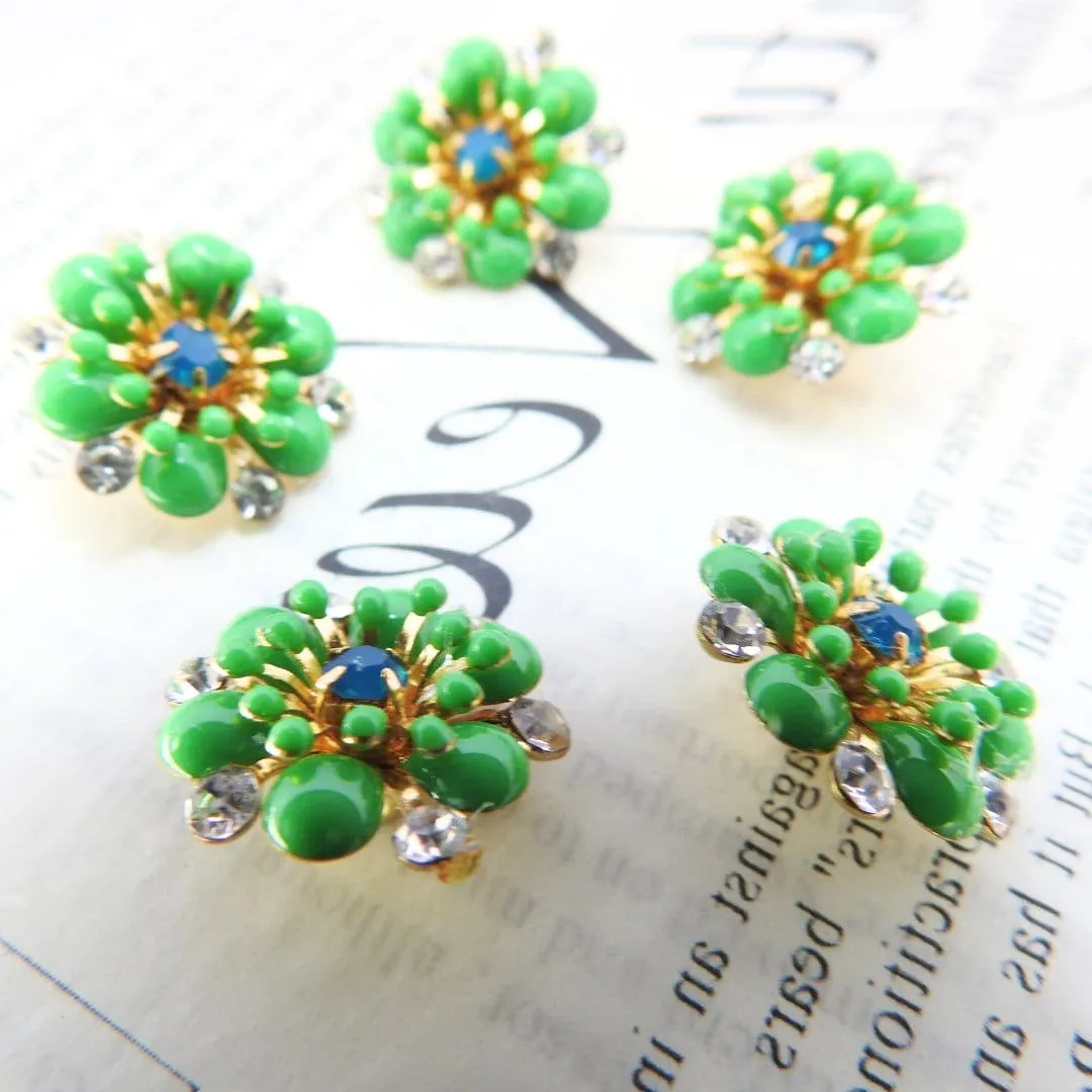 Green Flower Decorative Buttons