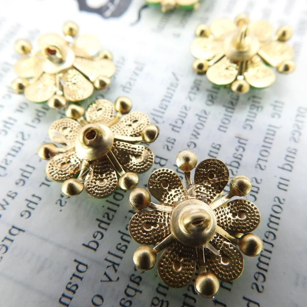 Green Flower Decorative Buttons